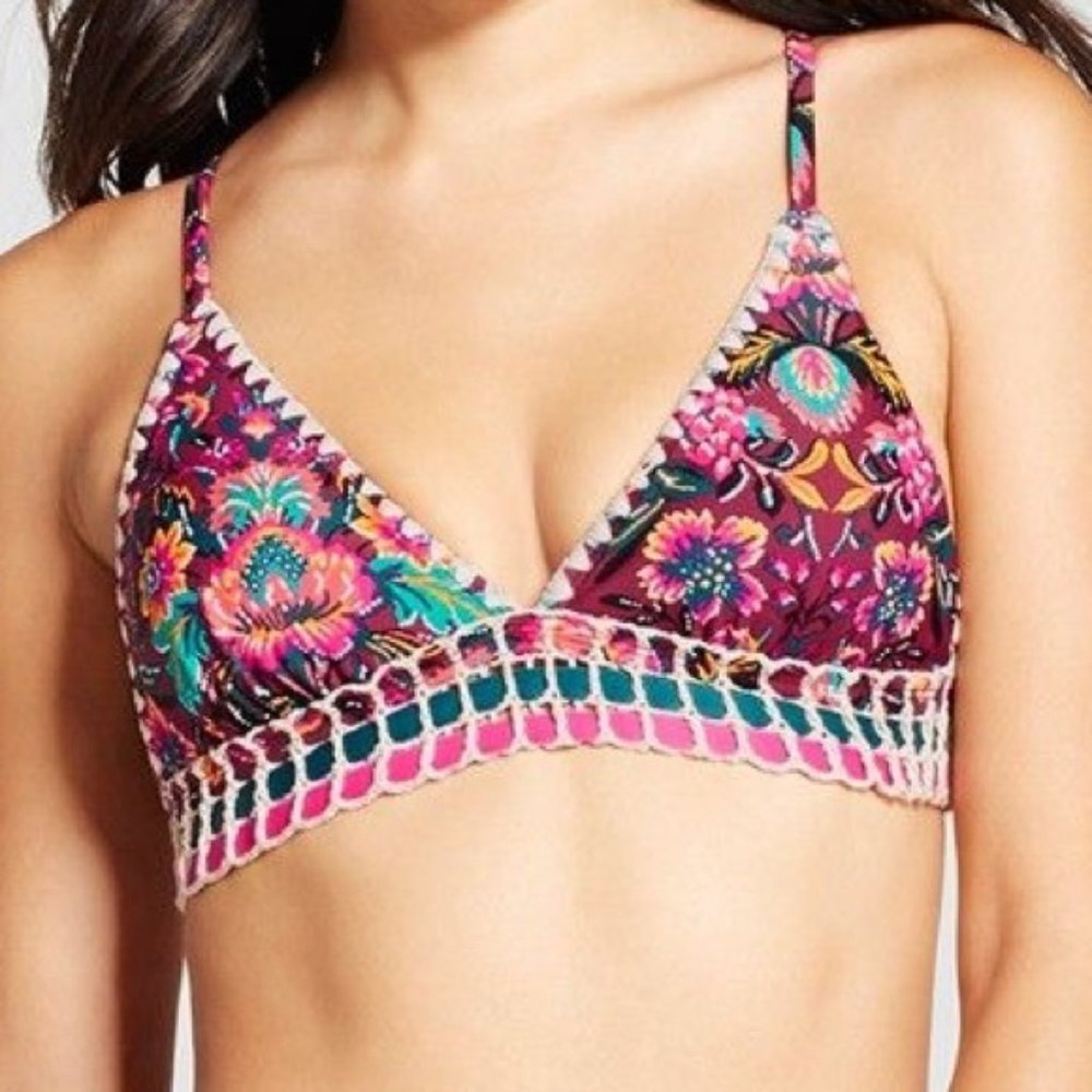 Xhilaration Longline Triangle Bikini Top Size M